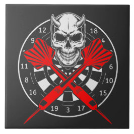 Dartboard Darts Skull Fliese