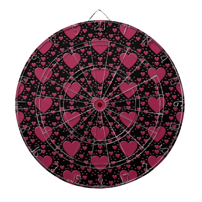 Dartboard-Decorative Red Hearts Dartscheibe (vorne)