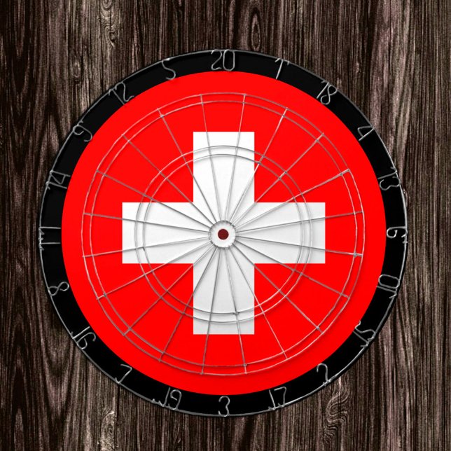 Dartboard der Schweizer Flagge / Schweiz / Spielbr Dartscheibe (Von Creator hochgeladen)