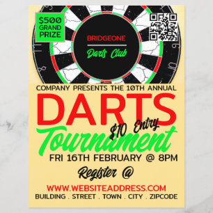 Dartboard-Design, Darts Tournament-Werbung Flyer