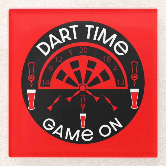 Dartboard Game-Geschenk Glasuntersetzer (Vorderseite)