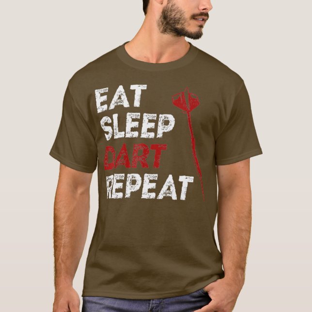 Dartboard isst Sleep Dart Repeat Dart Player T-Shirt (Vorderseite)
