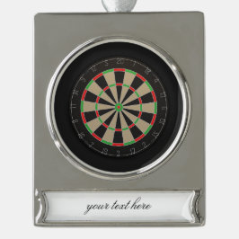 Dartboard Lover 🎯 😍 Darts Banner-Ornament Silber