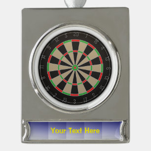 Dartboard Lover 🎯 😍 Darts Banner-Ornament Silber