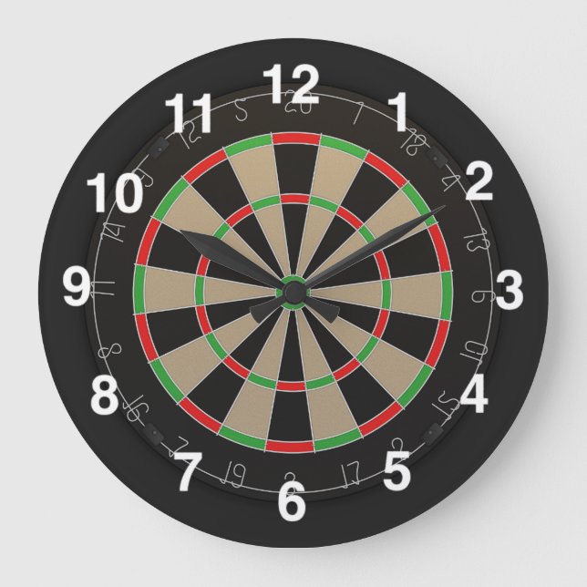 Dartboard Lover Große Wanduhr (Vorderseite)
