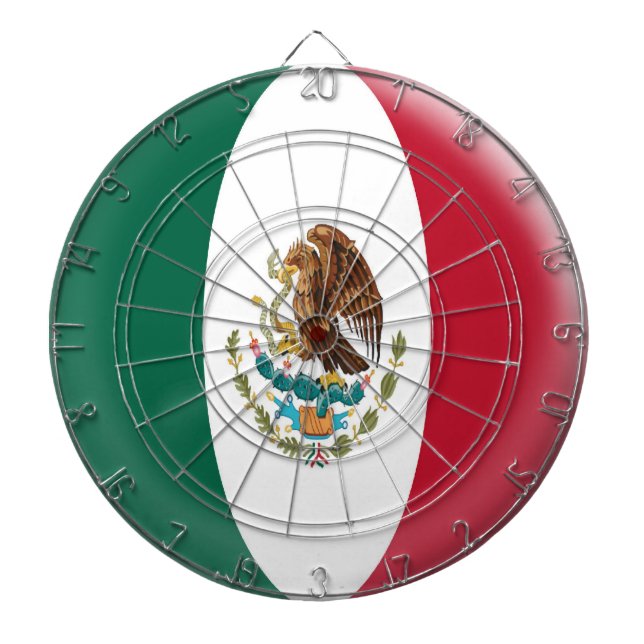 Dartboard mit 6 Pfeile Mexiko-mexikanischer Flagge Dartscheibe (vorne)