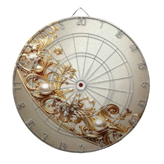 Dartboard mit aufwendiger Goldverzierung Dartscheibe