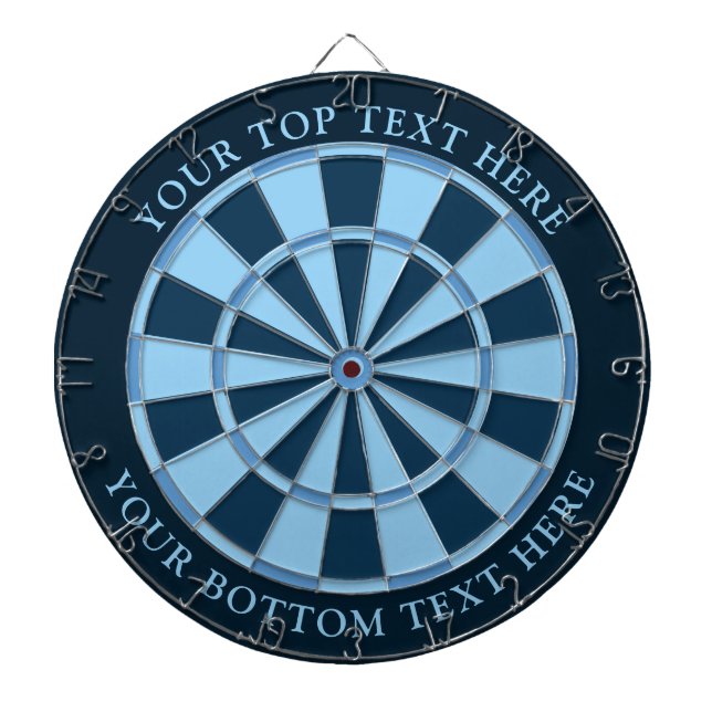 Dartboard mit benutzerdefiniertem Text in blauen F Dartscheibe (vorne)