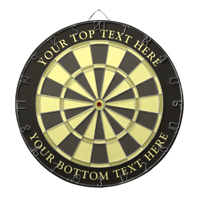 Dartboard mit benutzerdefiniertem Text in Gelb Dartscheibe (vorne)
