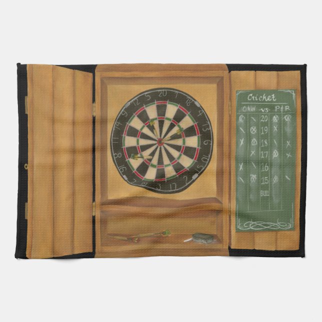 Dartboard mit Cricket-Bewertung Küchentuch (Horizontal)