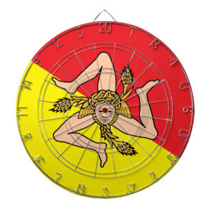 Dartboard mit der Flagge Siziliens, Italien Dartscheibe