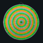 Dartboard mit farbigen, konzentrischen Kreisen Dartscheibe<br><div class="desc">Maßgeschneidertes Dart Board bedruckt mit einem farbenfrohen Design von konzentrischen Kreisen.</div>