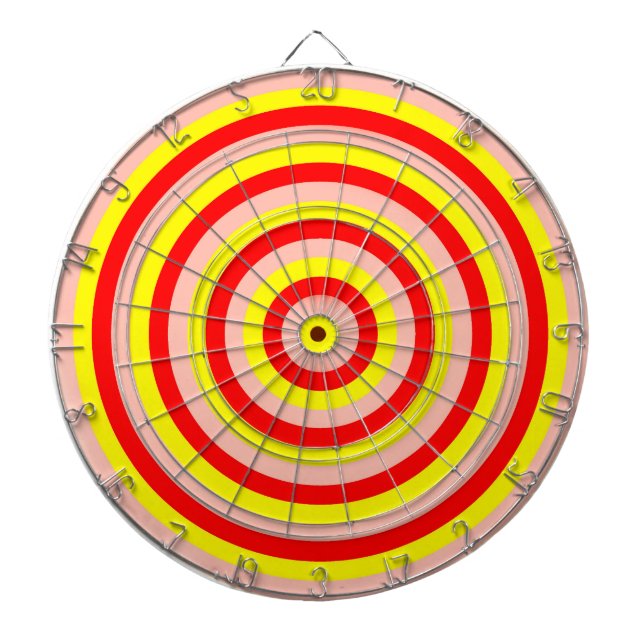 Dartboard mit farbigen, konzentrischen Kreisen Dartscheibe (vorne)