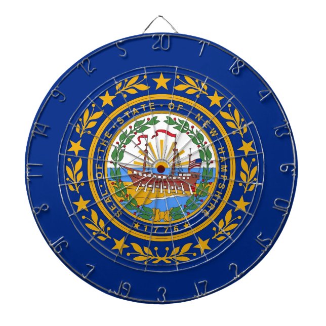 Dartboard mit Flag New Hampshire, USA Dartscheibe (vorne)