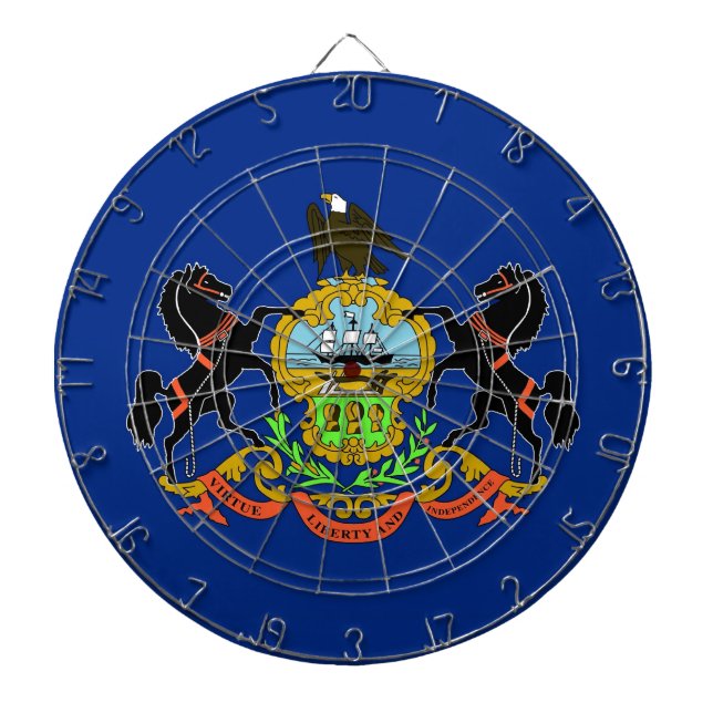 Dartboard mit Flag Pennsylvania, USA Dartscheibe (vorne)