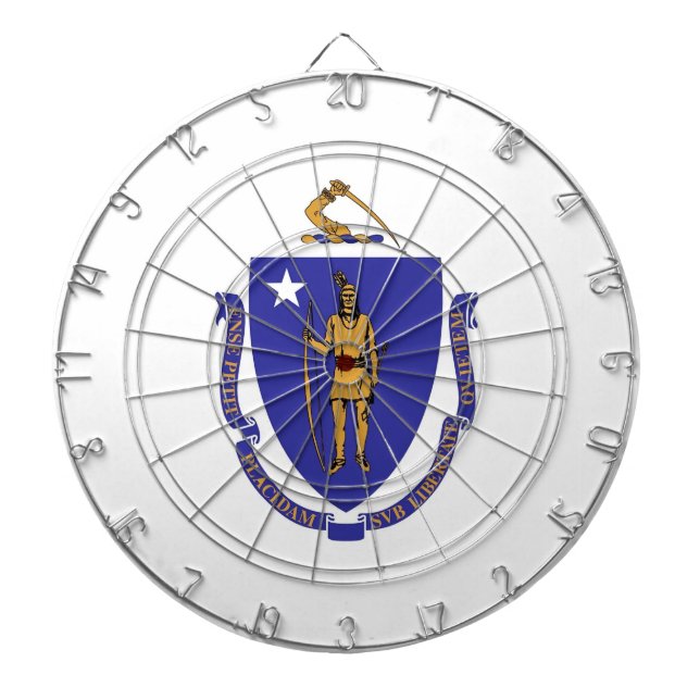 Dartboard mit Flag von Massachusetts, USA Dartscheibe (vorne)