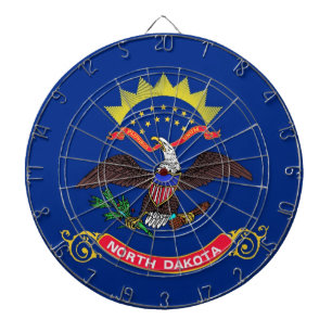 Dartboard mit Flagge von North Dakota, USA Dartscheibe
