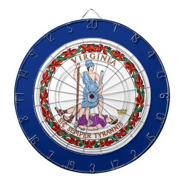 Dartboard mit Flagge von Virginia, USA Dartscheibe (vorne)