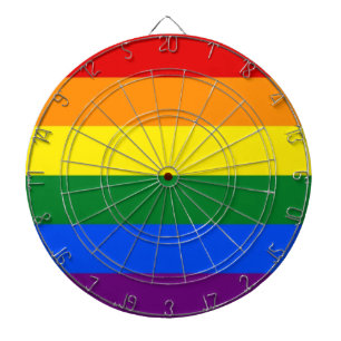 Dartboard mit LGBT-Regenbogenfarben Dartscheibe