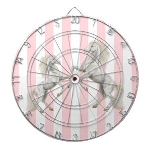 Dartboard Pink White Stripe Weißes Pferd Dartscheibe