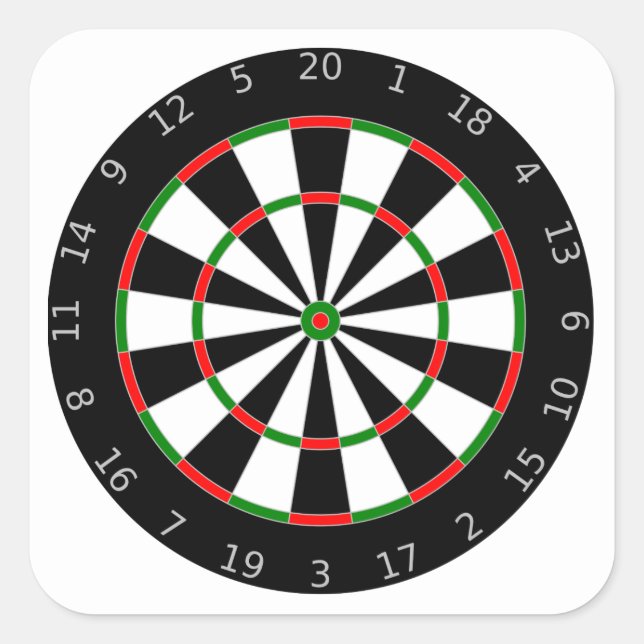 Dartboard Quadratischer Aufkleber (Vorderseite)