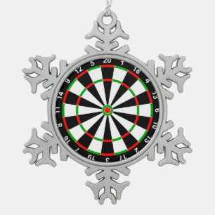 Dartboard Schneeflocken Zinn-Ornament