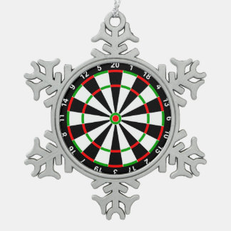 Dartboard Schneeflocken Zinn-Ornament