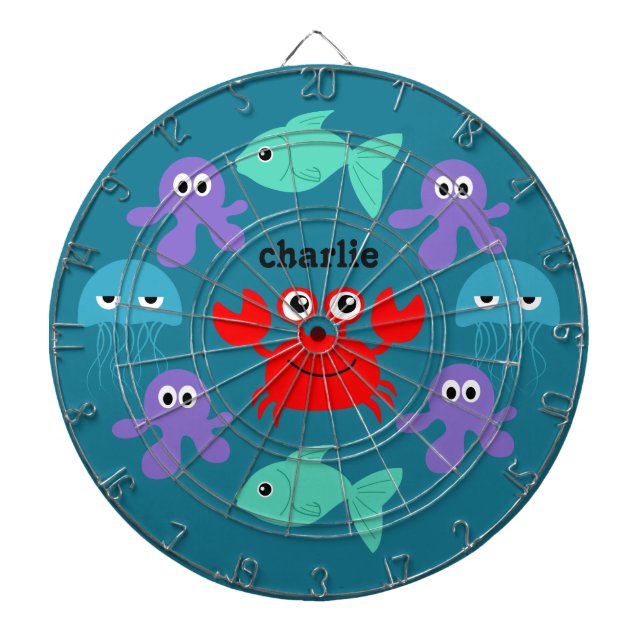 Dartboard "Sea Creatures individuelle Name" Dartscheibe (vorne)
