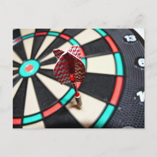 Dartboard und Dart Postkarte (Vorderseite)