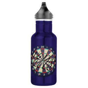 Dartboard und Darts-Logo, Trinkflasche
