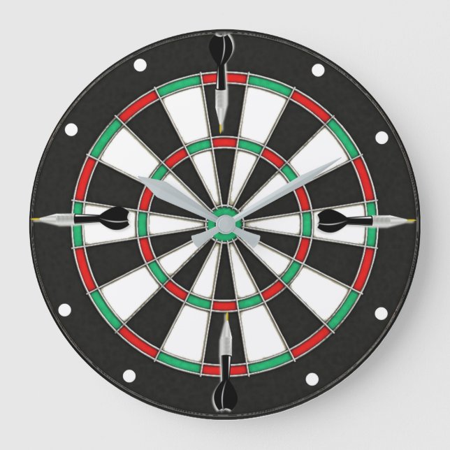 Dartboard Wall Clock Große Wanduhr (Vorderseite)
