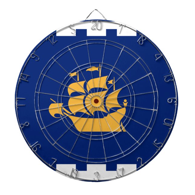 Dartboard with Flag of Quebec City, Canada Dartscheibe (vorne)