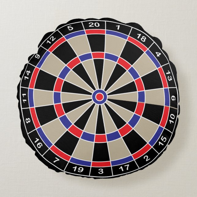 Dartboard-Wurfs-Kissen Rundes Kissen (Vorderseite)