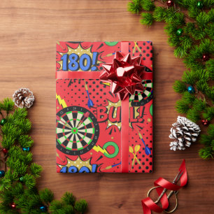 Dartboards für Darts Player Comic Buchmuster Geschenkpapier