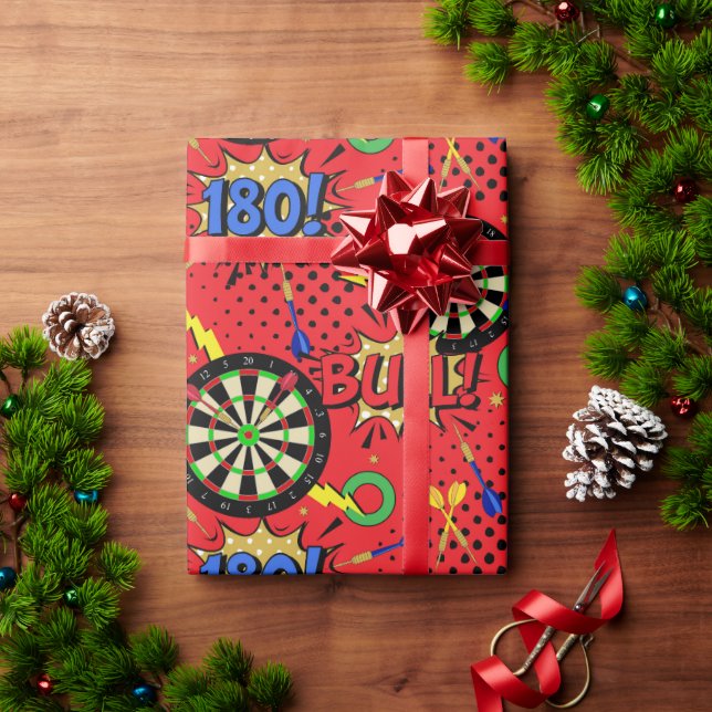 Dartboards für Darts Player Comic Buchmuster Geschenkpapier (Feiertagsgeschenk)