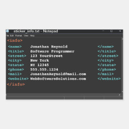 Darter Modus für den Editor Computerprogrammierer- Rechteckiger Aufkleber