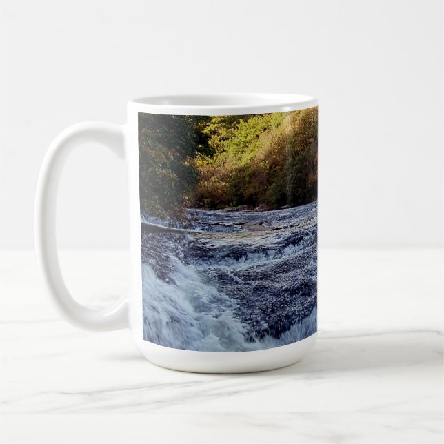 Dartmoor Fluss-Pfeil Vally Rowbrook Autunm Kaffeetasse (Links)