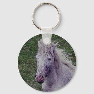 Dartmoor graues Pony-Stuten-Stillstehen Schlüsselanhänger
