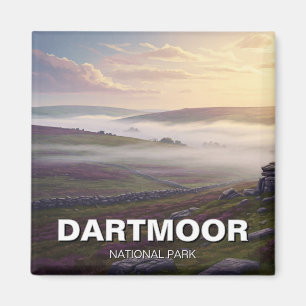 Dartmoor National Park Misty Travel Magnet