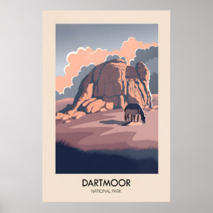 Dartmoor National Park Moderner Reiseposter Poster