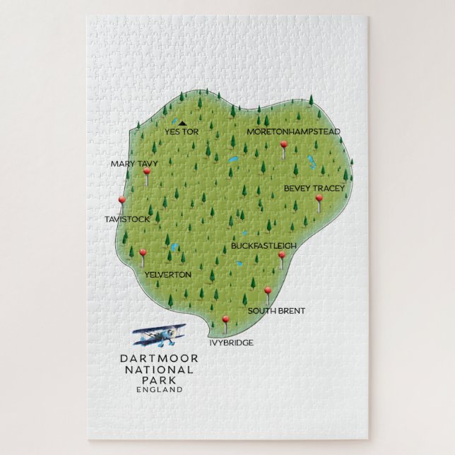 Dartmoor Nationalpark England Karte (Vertikal)