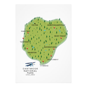 Dartmoor Nationalpark England Karte Fotodruck