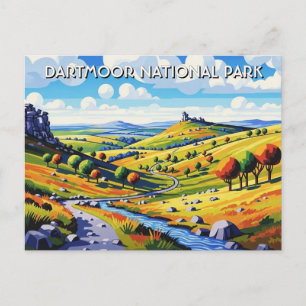 Dartmoor Nationalpark Pferde Reise Postkarte