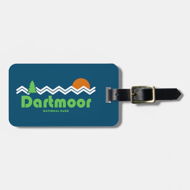 Dartmoor Nationalpark Retro Gepäckanhänger (Vorderseite horizontal)