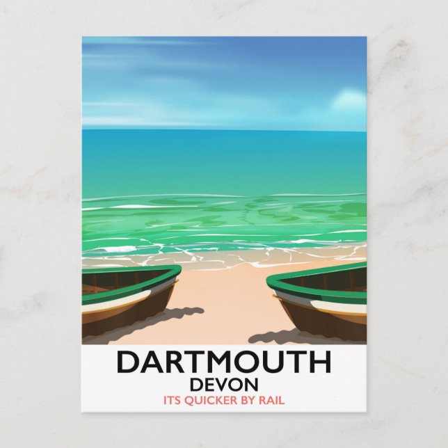 Dartmouth Devon Beach Poster Postkarte (Vorderseite)