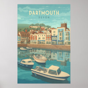 Dartmouth Devon Seebad Reiseplakat Poster