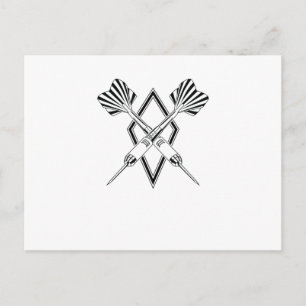 Dartpfeile überkreuz postkarte
