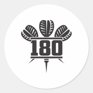 Darts 180 Dart Dartboard Bullseye Arrow Geschenkid Runder Aufkleber