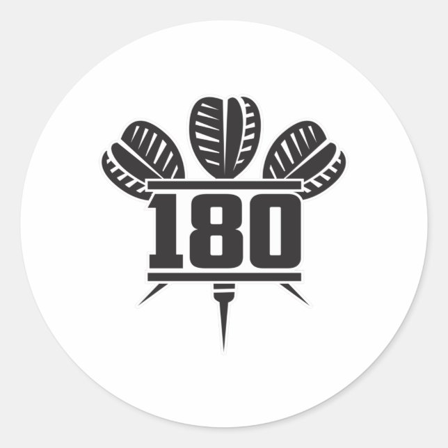 Darts 180 Dart Dartboard Bullseye Arrow Geschenkid Runder Aufkleber (Vorderseite)