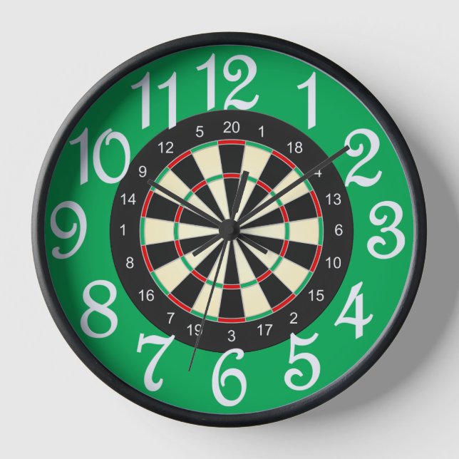 Darts Anyone Large Clock Uhr (Vorderseite)